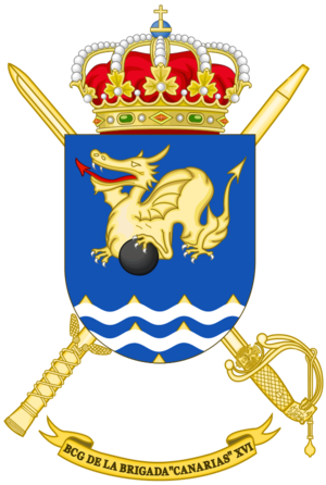 Coat of Arms of the 16th Light Infantry Brigade Canarias Headquarters Battalion.png