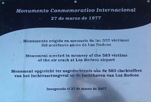 Memorial plaque at International Tenerife Memorial March 27, 1977.jpg