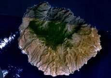 Fotografía de satélite de La Gomera