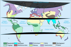 Map world climate zones (simplified to 10)-fr.svg