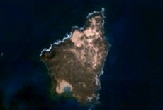 Fotografía de satélite de la isla de Lobos